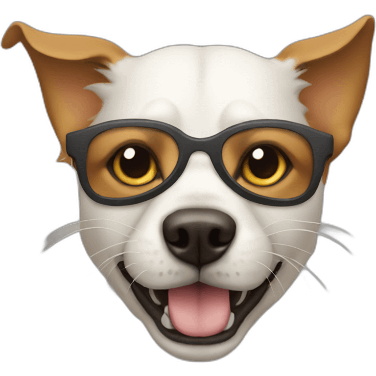 Dog with a cat mask on emoji