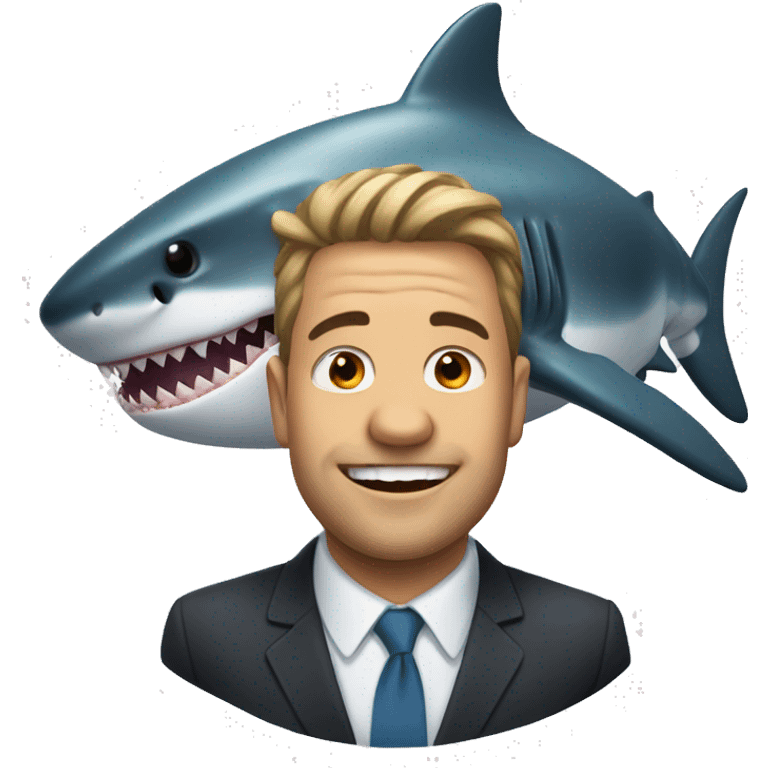 a shark with a man on it emoji