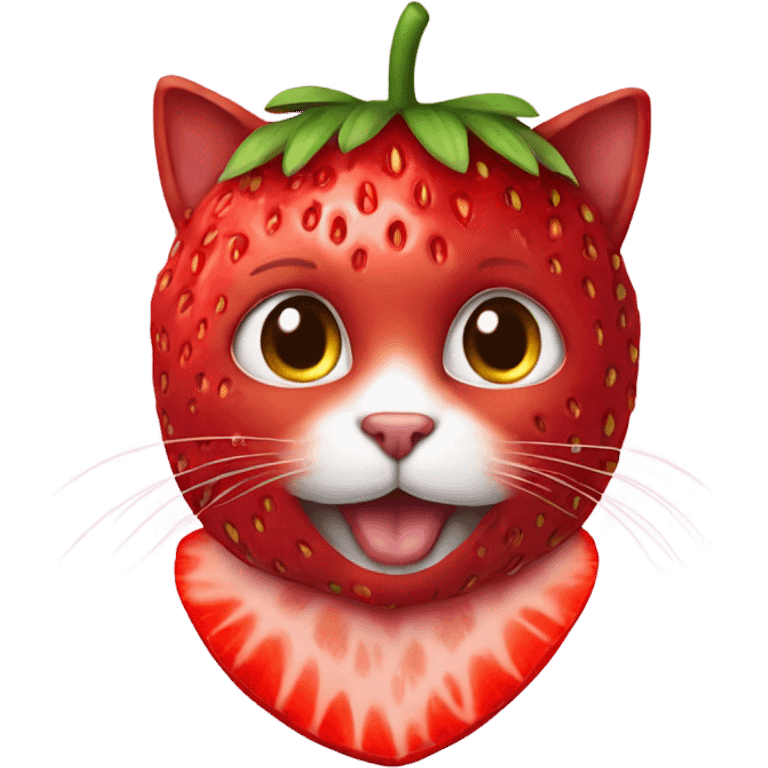 Cat wearing strawberry costume  emoji