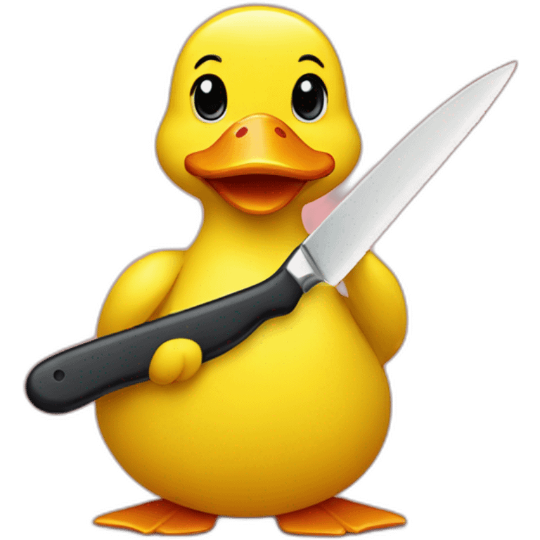 yellow duck holding a knife  emoji