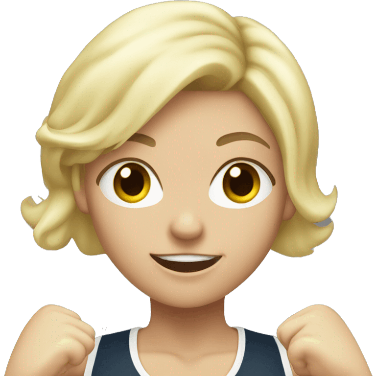 White blond girl boxing emoji