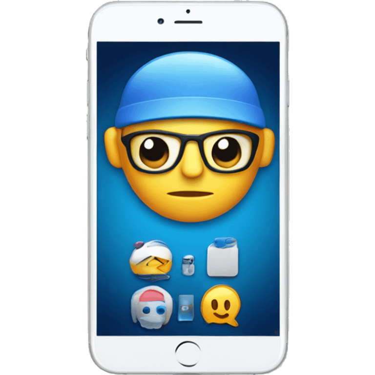 app mobile with big blue K logo emoji