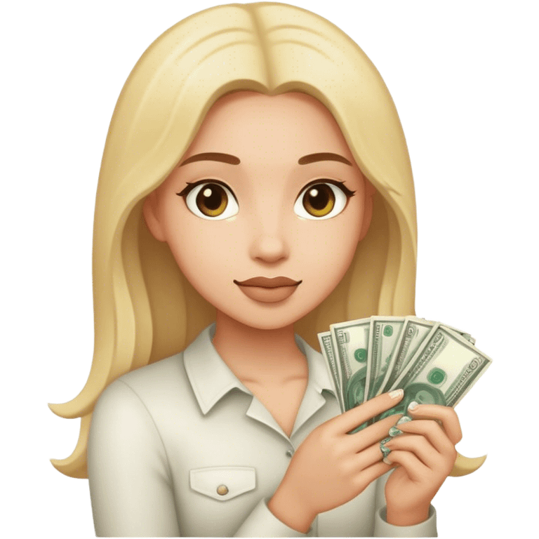 Girl with money emoji