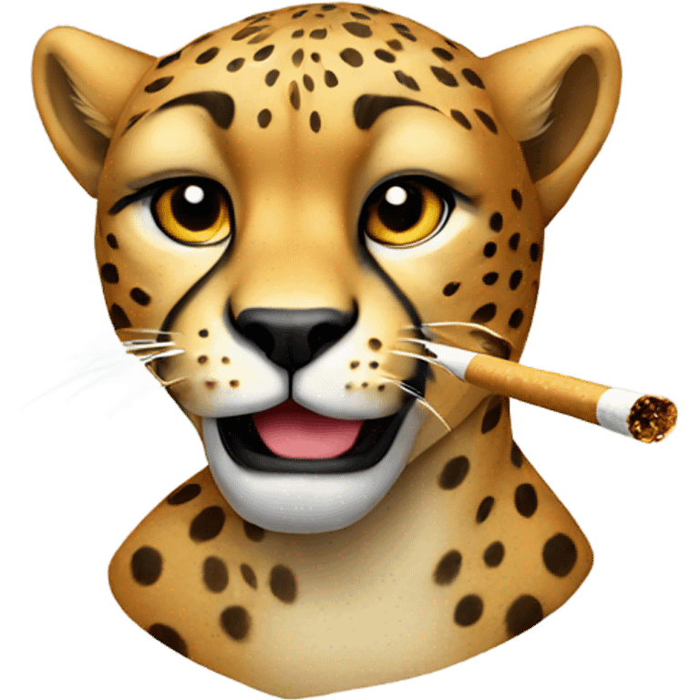 Cheetah smoking emoji