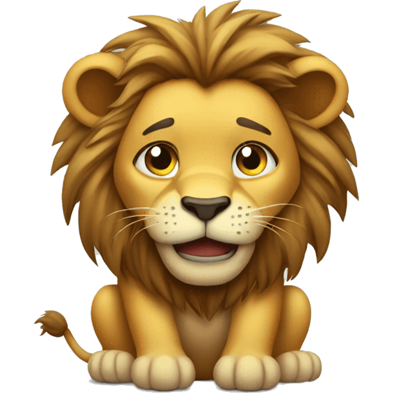 Cute lion holding back tears 🥹  emoji