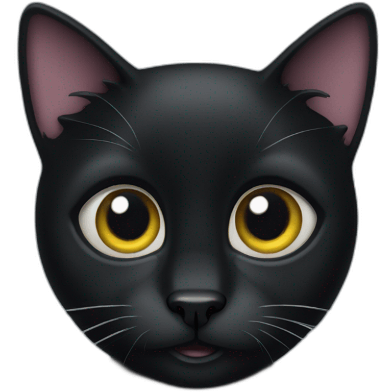 A black cat with big eyes emoji