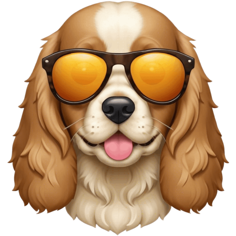 Cocker spaniel with sun glasses emoji