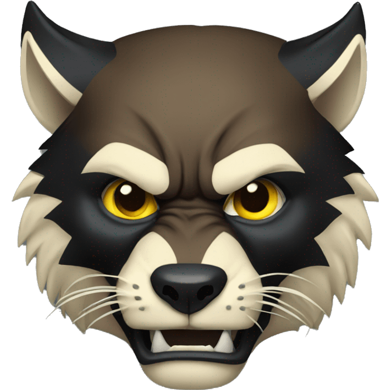 fierce wolverine animal head emoji