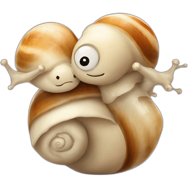 snails hugging eachother emoji