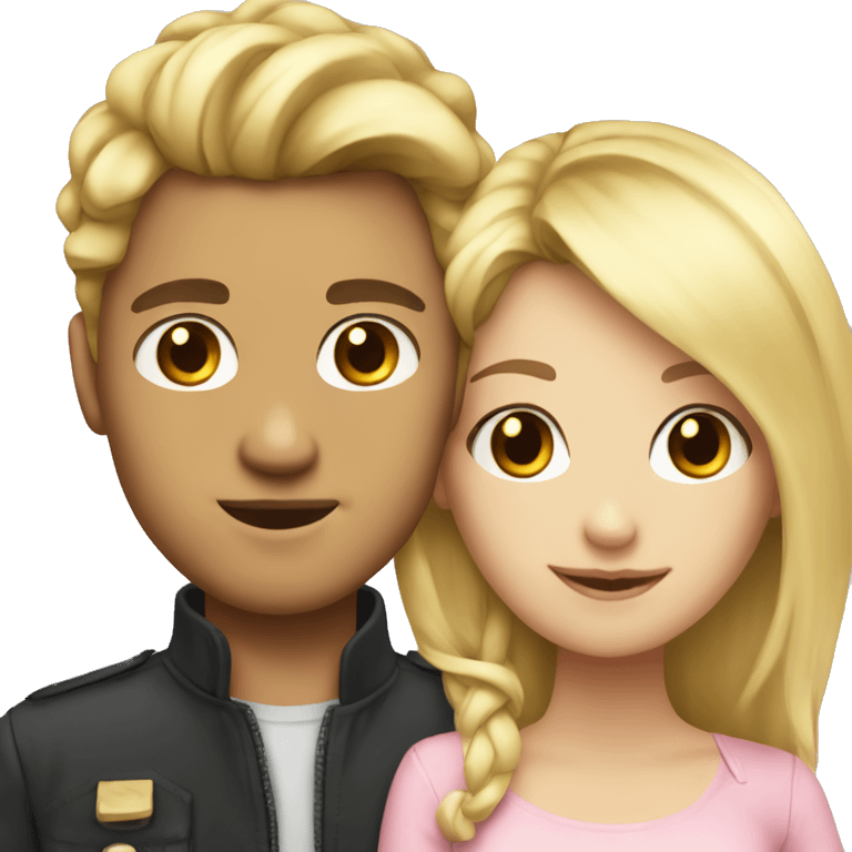 Blonde guy and pretty girl best friends  emoji