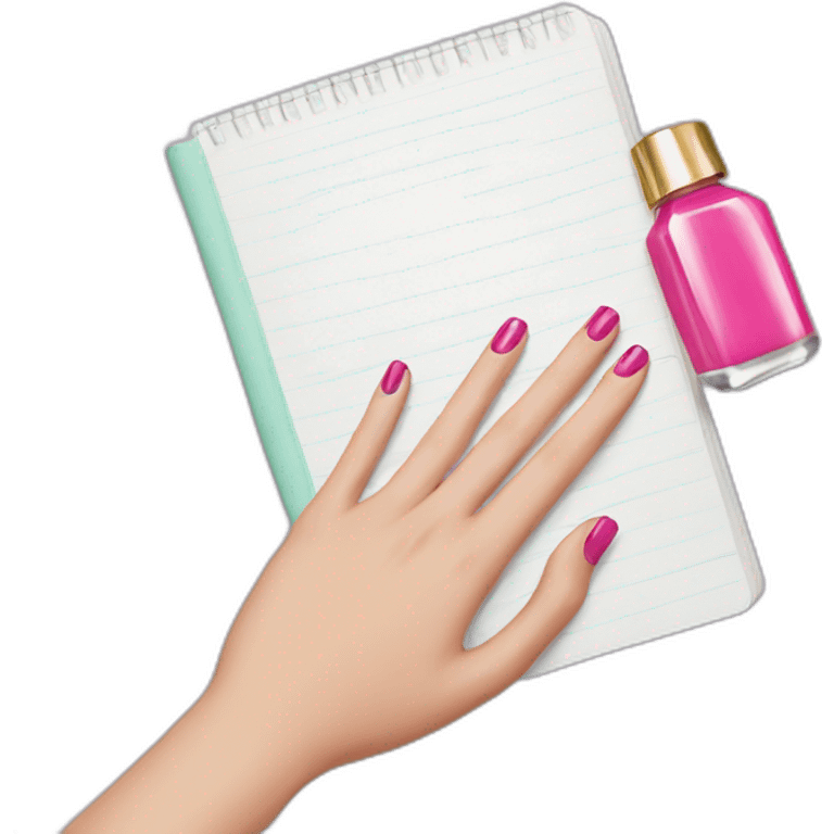 notebook + manicure emoji