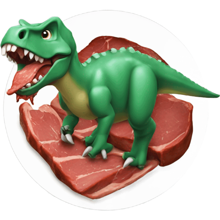 Dinosaur eating steak  emoji