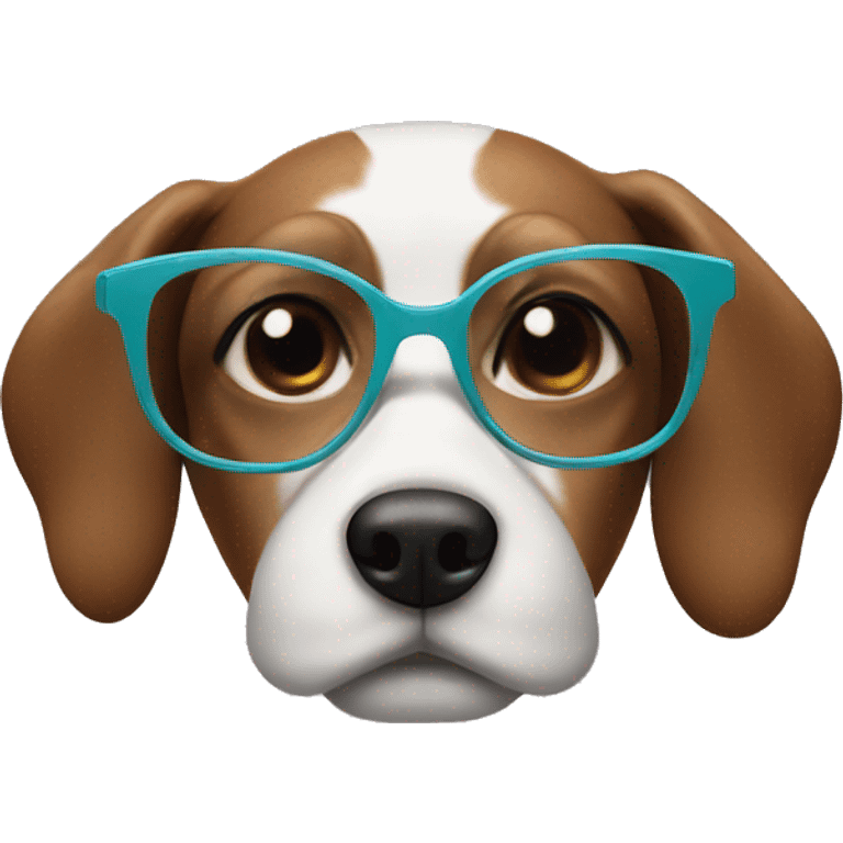 Dog with prada eyeglasses  emoji