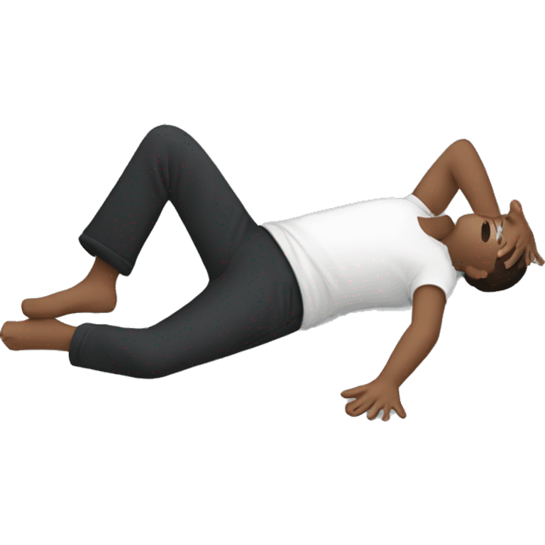 person doing the Alexander technique position. It consists of someone laying on the floor with their legs in position and hands by their side. emoji