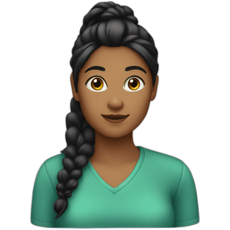 black ponytail female guide emoji