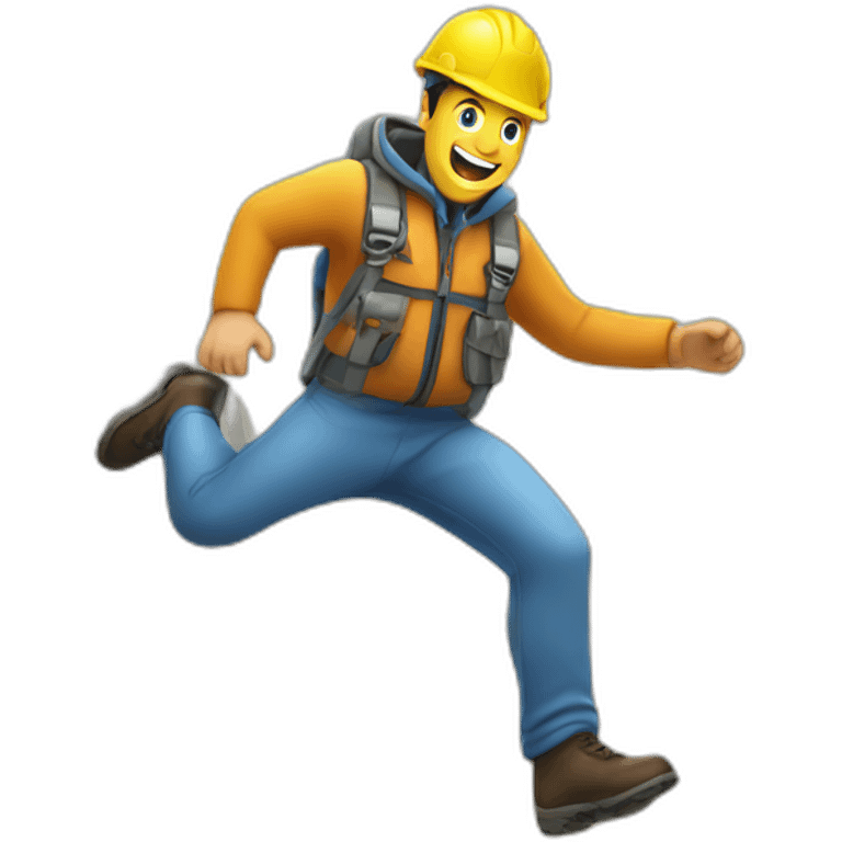 engineer jumping from a dam emoji