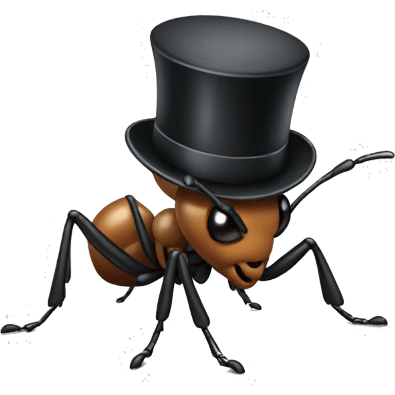 Ant with top hat emoji