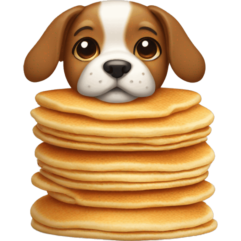 Dog wearing pancakes  emoji