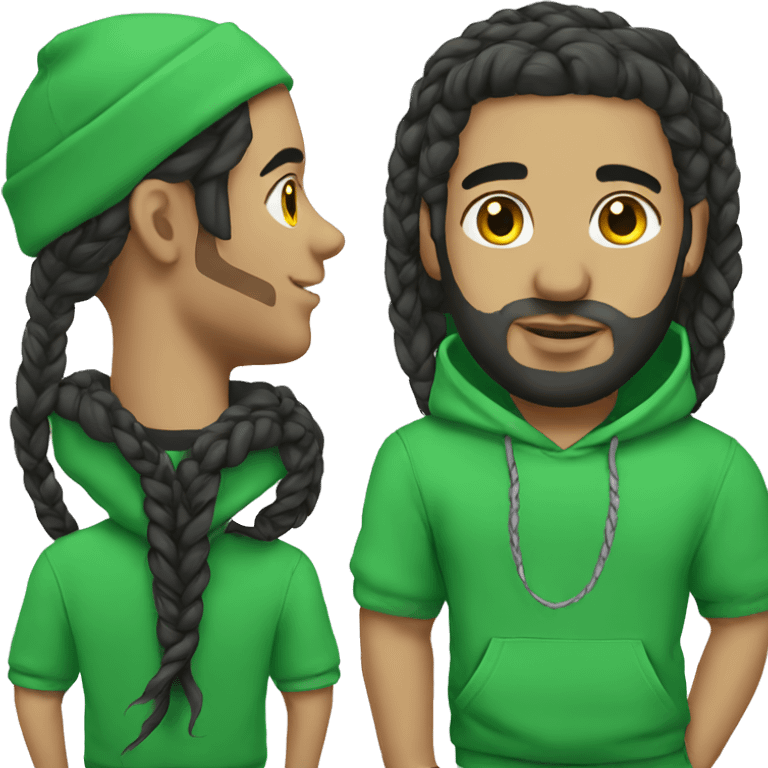 Drake with braids green hoodie emoji