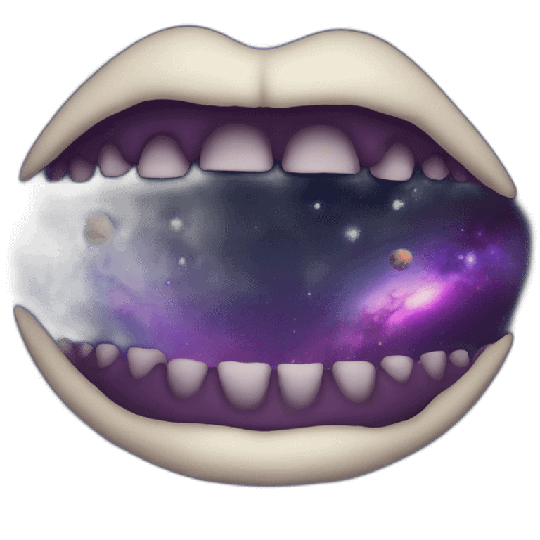 Galaxy in mouth emoji