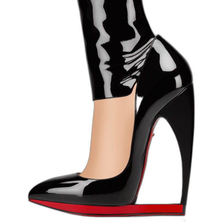 One WEDGE heel LOUBOUTIN black leather PATENT emoji