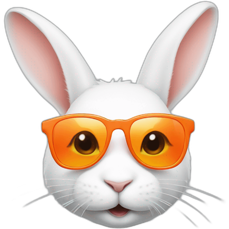 White rabbit with orange glasses emoji