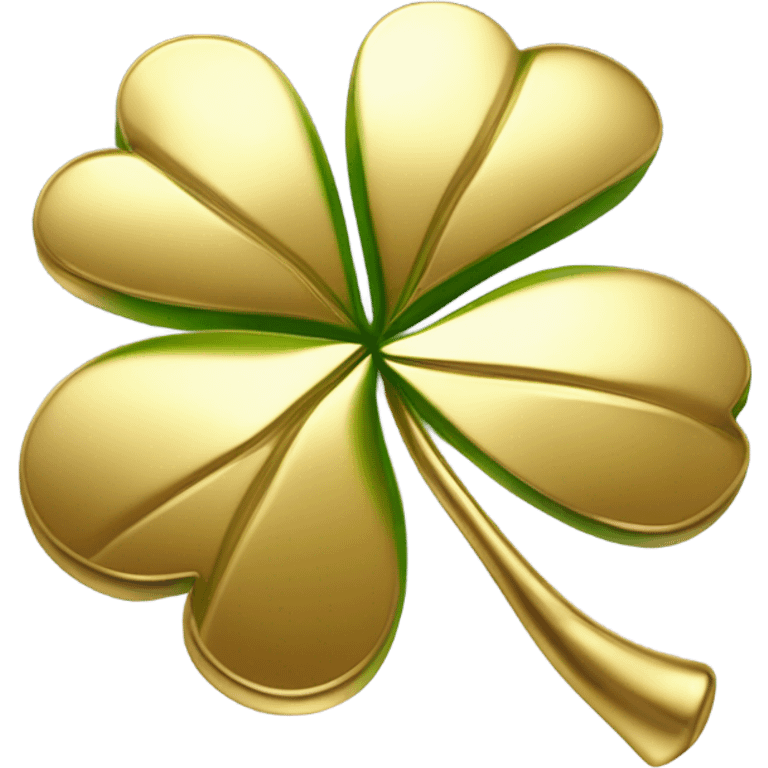 3D Four Leaf Golden Clover emoji