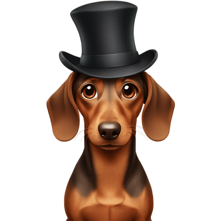 dachshund wearing a hat emoji