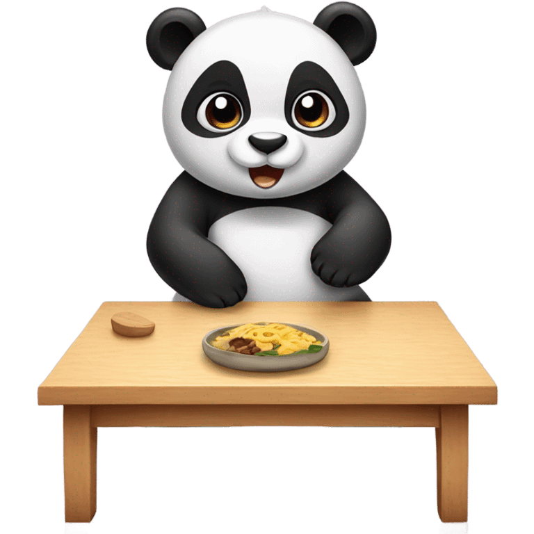 Cute panda On table emoji