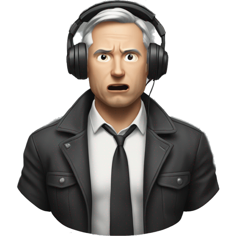 eln musk with a gaming headset on being mad emoji