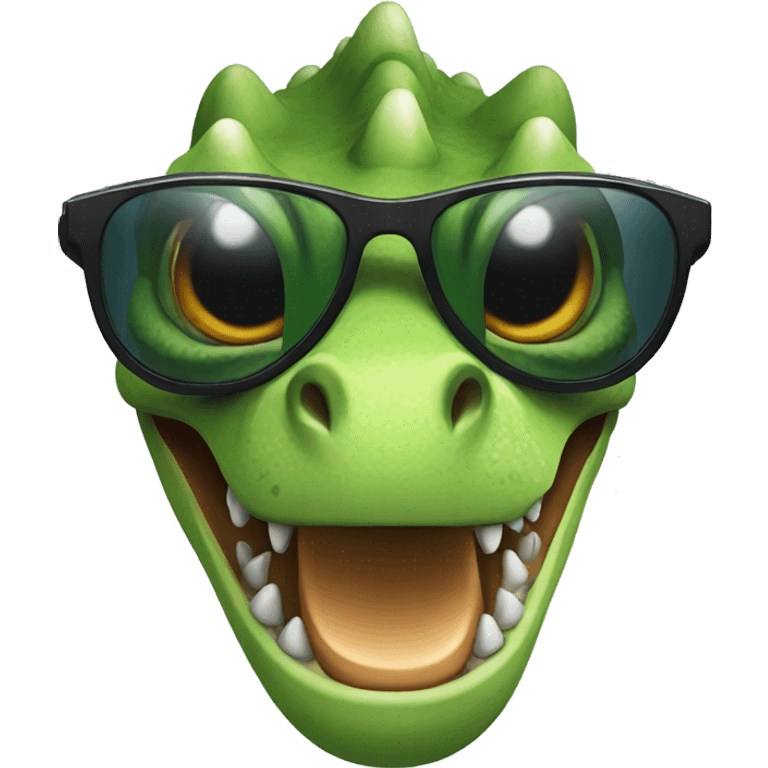 A dinosaur with sunglasses emoji