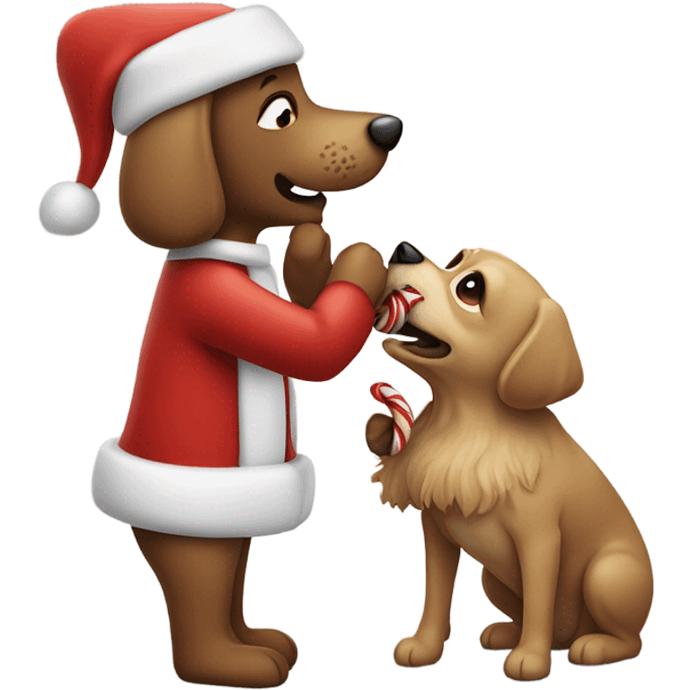 Small dog eating Santa Claus’s beard  emoji