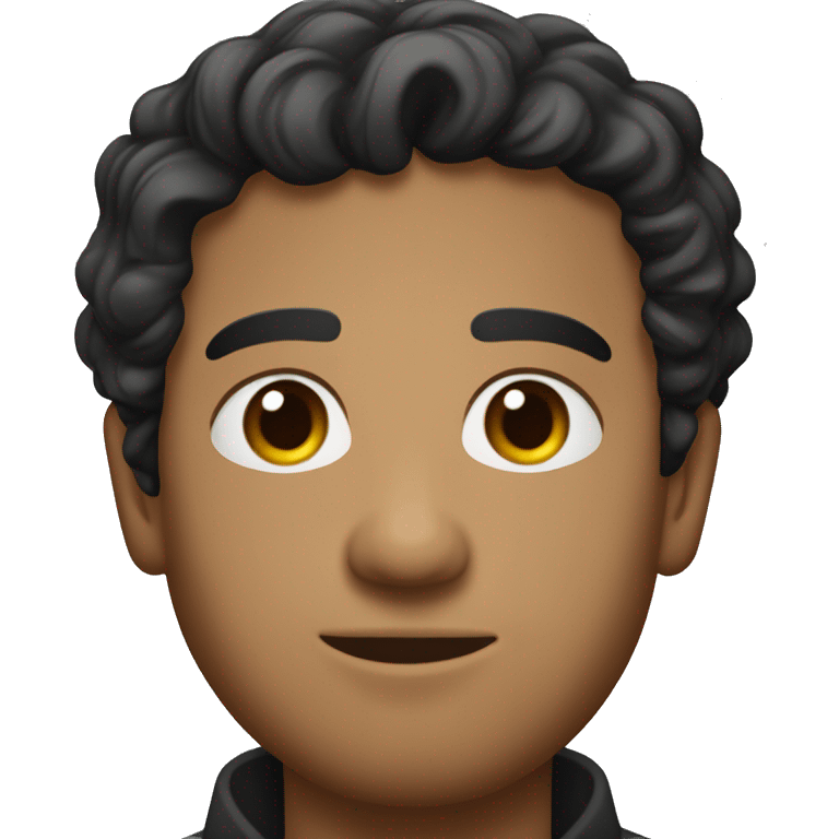 25-year old latino with black eyes and short wavy hair wearing something a french guy would wear emoji