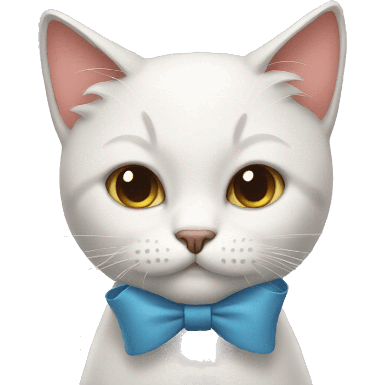 Cat wearing a bow emoji