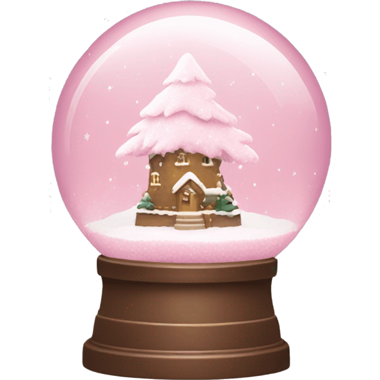 Pastel pink snow globe emoji