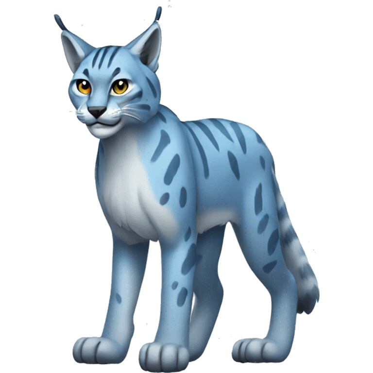 A blue lynx full body emoji