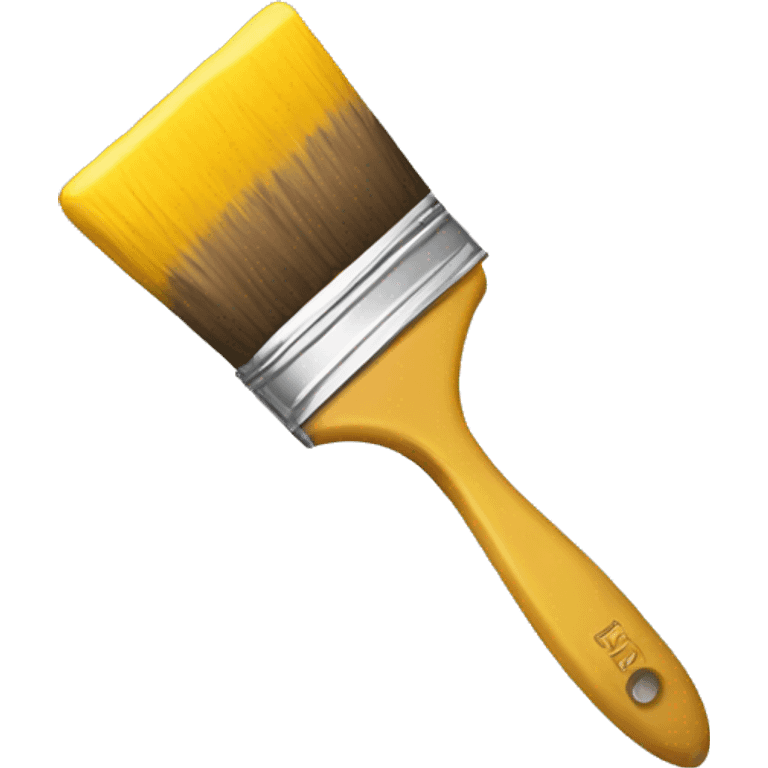 a paintbrush with yellow paint on it emoji