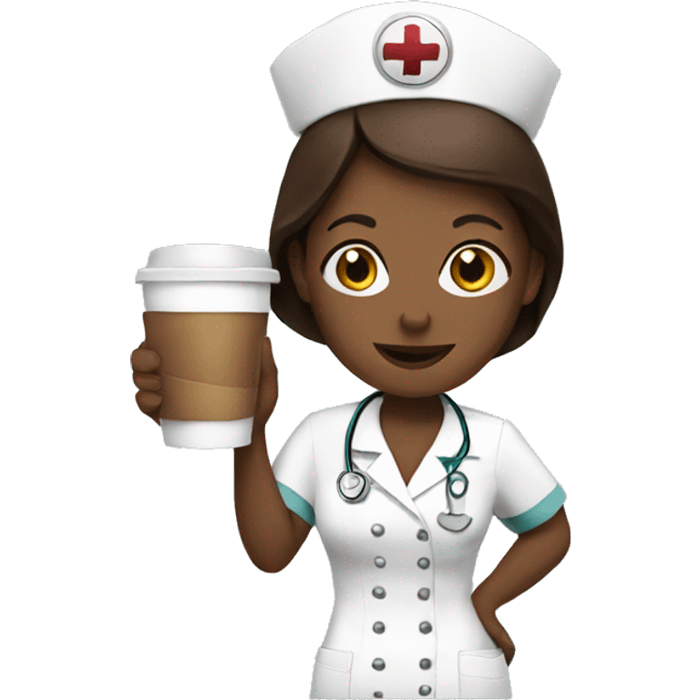 Nurse with coffeee emoji