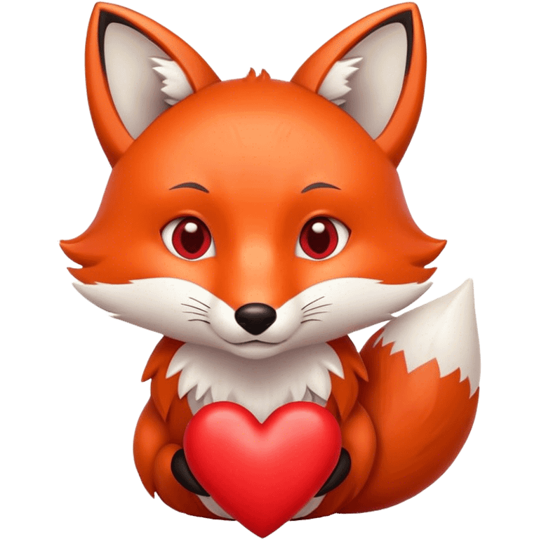 Fox surrounded by hearts  emoji