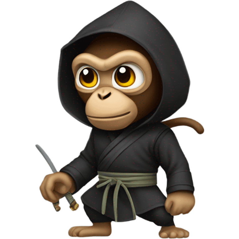 A monkey dressed as a ninja emoji