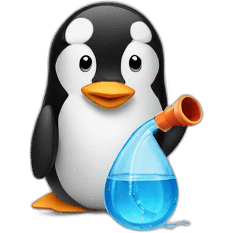 penguin with a water pipe emoji