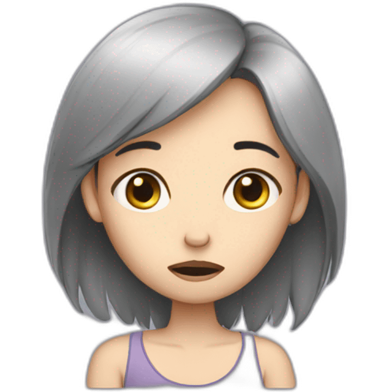 Depressed girl emoji