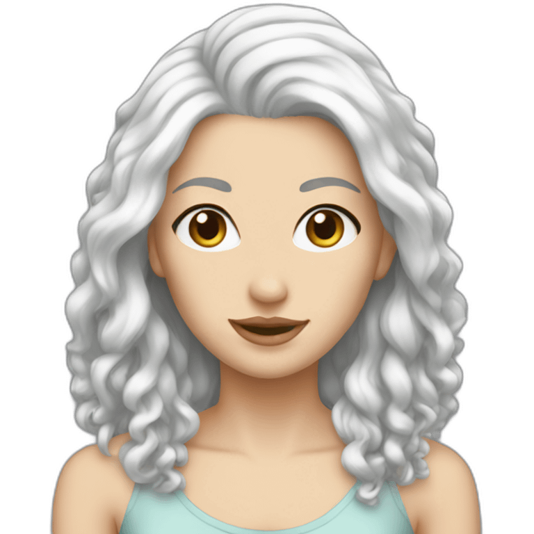 silver hair white girl emoji