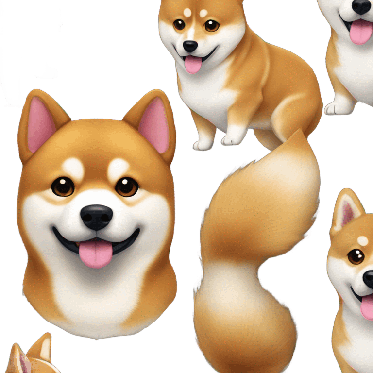 Shiba Inu and brindle corgi emoji