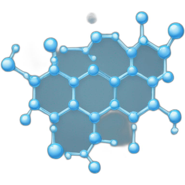 Schematic diagram of water molecules emoji