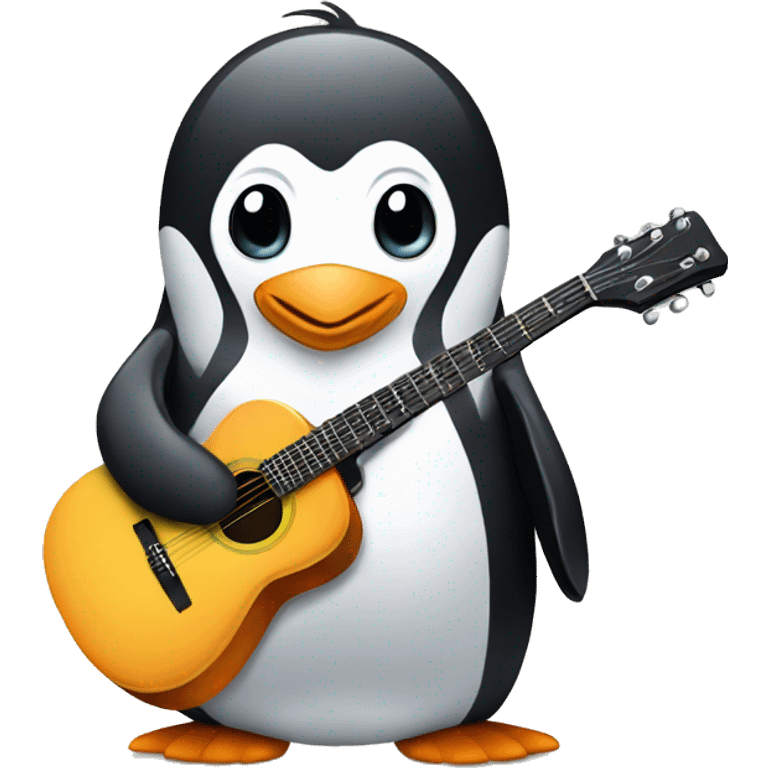 Penguin with a guitar emoji