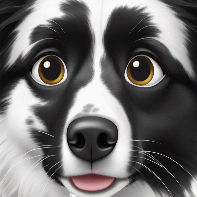 Border collie black and white black spot over one eye emoji