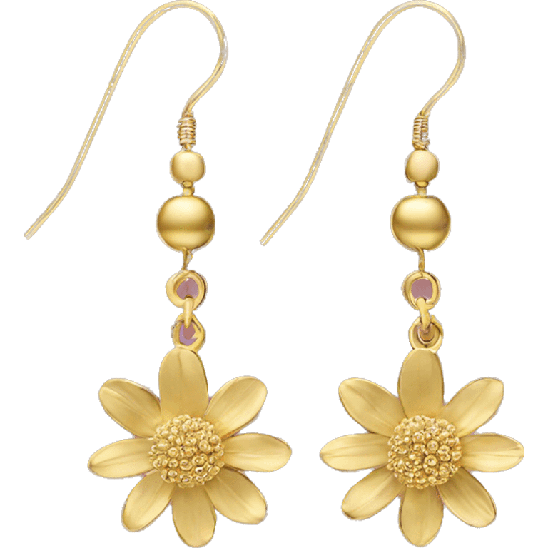 Gold flower earrings  emoji