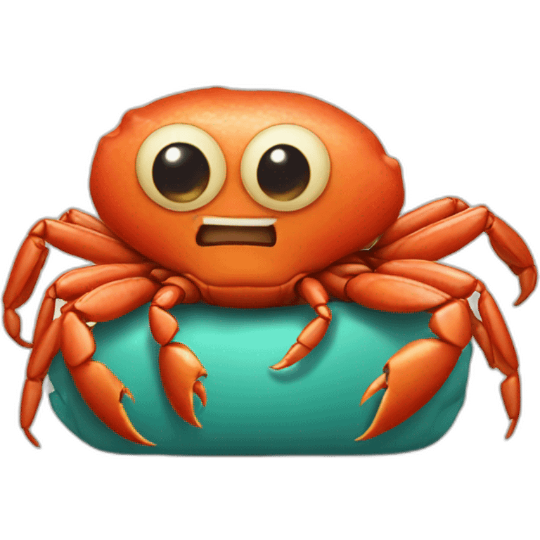 crab with a cigarette emoji