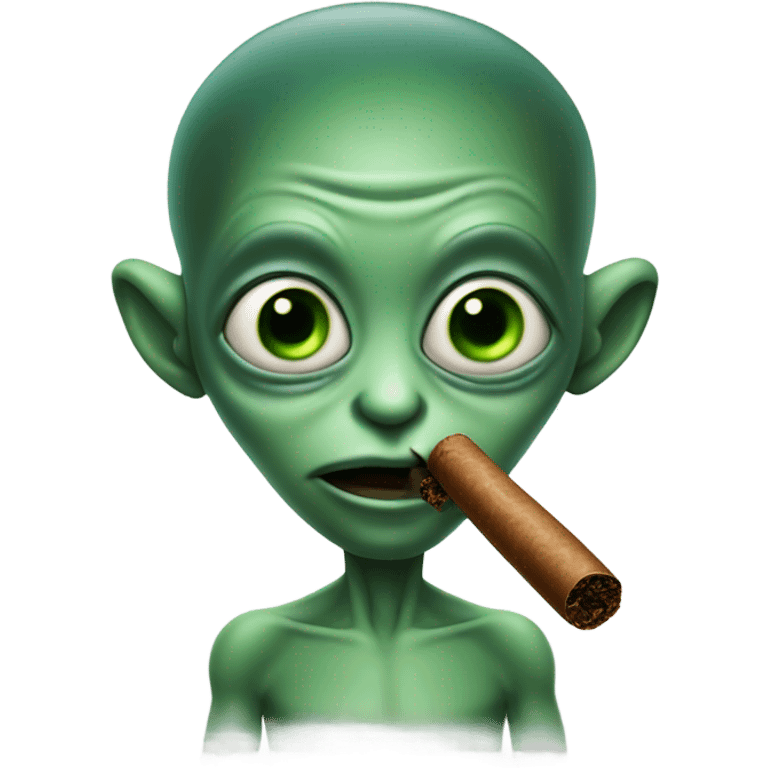 Alien smoking cigar  emoji